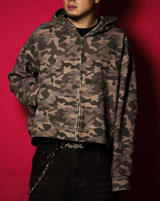 *BLANK* MOCHA CAMO ZIP UP