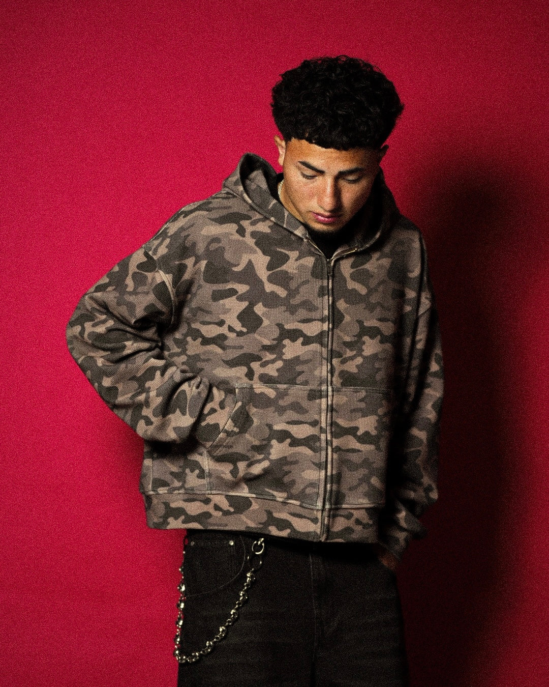*BLANK* MOCHA CAMO ZIP UP
